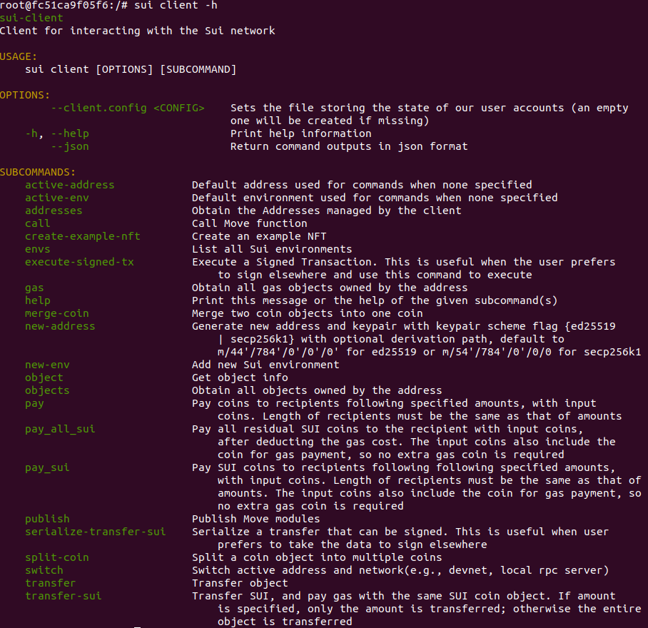 sui client help