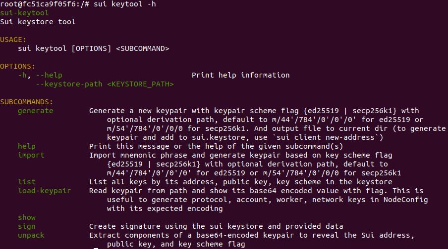 sui keytool help
